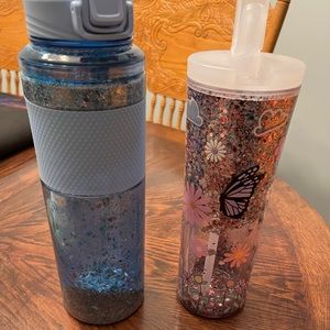 Snow globe water bottle and cups
